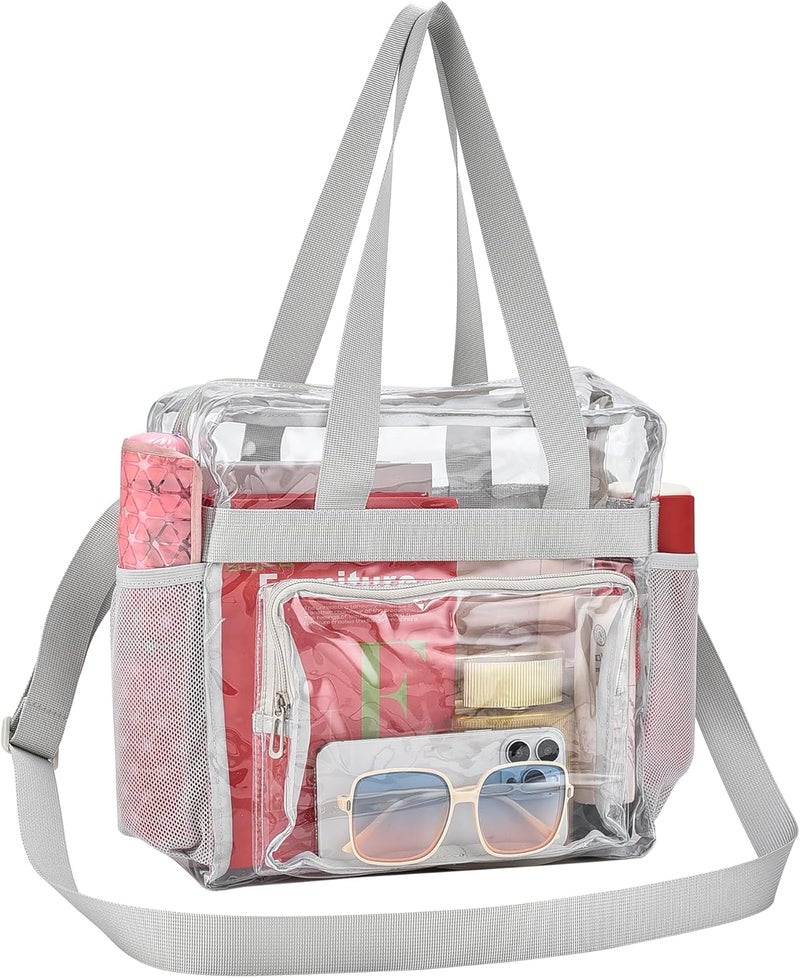 Busiuw Clear Bag for Stadium Events 12x12x6, Clear Bag Clear Tote Bag with Reinforced Straps for Sporting Events Travel - Image 1